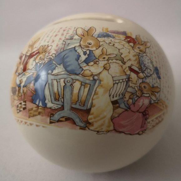 Vintage Ceramic Bunnykins for Royal Doulton Christening Money Bank with Stopper - Picture 2 of 5